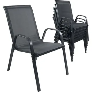 VCM Gartenstuhl 56 x 56 x 0 cm schwarz 6 St.