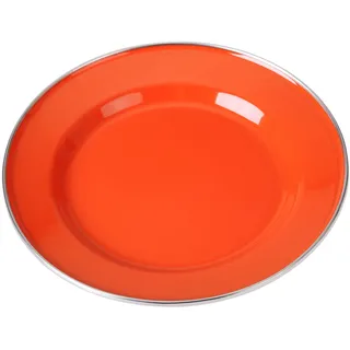 GRÄWE Campingteller, Klein, Ø 20 cm, Orange, Emaille, Frühstücksteller, Outdoor-Teller, Reiseteller, Picknick-Teller