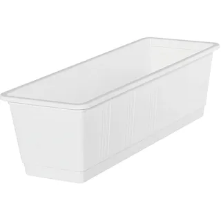 geli Balkonkasten STANDARD Weiß mit Holzstruktur 50 cm - Kunststoff