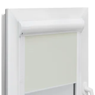 Voppi Kassettenrollo Thermo 102x150 cm Verdunkelungsrollo Rollo in Creme Kassette inkl. Kettenspanner für jedes Fenster klassisch glatt