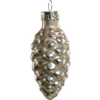 Trend Line Christbaumschmuck TrendLine Weihnachtskugeln Glas-Tannenzapfen 6 cm beige