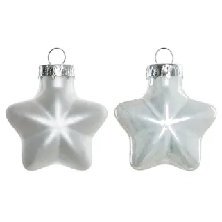 Trendline Mini-Glas-Sterne winterweiß 12 Stück Ø 4 cm Weihnachtsdekoration