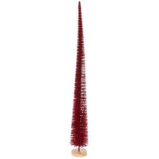 Florists Products Künstlicher Weihnachtsbaum Schlanker Deko-Baum modern mit stabilem Holzfuß rot