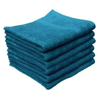 Dyckhoff Handtuch Planet Set, petrol, 30 x 50 cm, Gästetuch mit Bordüre, aus 100% Baumwolle, 450 g/m2, 6 Stück