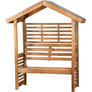 ASTON Pergola mit Bank Sitzbank Holz Torbogen Braun 128x66x190 cm Werth-Holz
