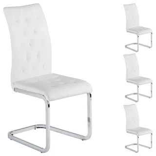 Idimex Schwingstuhl, Weiß, Textil, Mode, 43x100x57 cm, Esszimmer, Stühle, Esszimmerstühle, Vierfußstühle