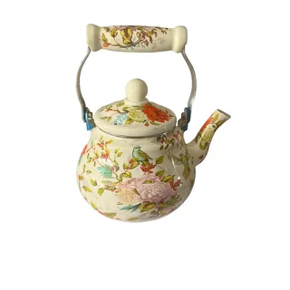 Emaille-Teekessel 1,5 L mit Blumenmotiv
