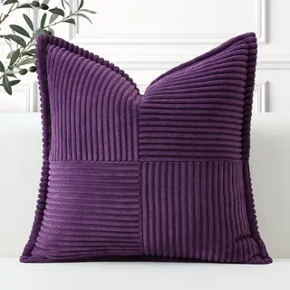 Artscope Ein Cord Kissenbezug Kordsamt Kissenhülle Zierkissenbezug 50x50 cm Dekokissen Sofakissen Couchkissen Dekorative Weiche Kissen für Sofa Wohnzimmer Zuhause Schlafzimmer, Lila