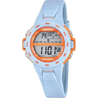 Calypso K 5850/2 0,0 mm Digital Gehäuse Blau Silikonarmband Blau