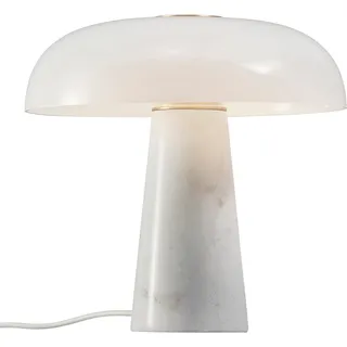 Tischleuchte DESIGN FOR THE PEOPLE "GLOSSY" Lampen Gr. Ø 32 cm Höhe: 32 cm, weiß Tischlampen Marmor Fuß, Textil Kabel