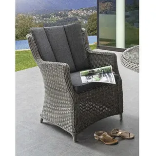 Gartensessel Destiny LUNA, Polyrattan + Aluminium, vintage grau