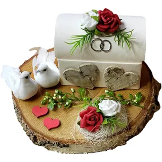 Geldgeschenk Hochzeit Geschenkverpackung Geld verschenken Baumscheibe rot | personalisiert