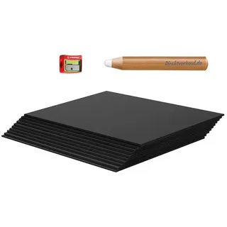 HR Direktverkauf GmbH Standtafel Vorteilspack 10x Kreidetafeln - inkl. 1 Kreidestift XXL - DIN A4-A7 29.7 cm