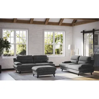 OTTO home Couch Leder 3-Sitzer Grau