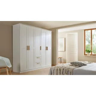Drehtürenschrank Quadra Spin Landhaus Kleiderschrank weiß 5-türig 226 cm