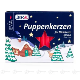 Zubehör Puppenlichte , rot (40)  B= x H=ca 0,75 cmx7 cm NEU Erzgebirge Kerze