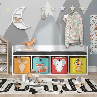 Vicco Kindersitzbank Luigi 142 x 53 cm Spanplatte weiß