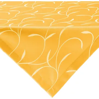 Erwin Müller Tischwäsche, Mitteldecke, Tischdecke Uni, Remscheid Mango Größe 80x80 cm - hochwertige Qualität mit Fleckschutz ausgerüstet und Kuvertsaum, Rankenmuster