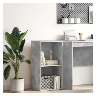 furnicato Bücherregal Betongrau 40 x 30 x 76,5 cm aus Holzwerkstoff, 1-tlg., Regalwand mit 2 Fächern für Stauraum im Wohnzimmer oder im Flur grau 40 cm x 76.5 cm x 40 cm