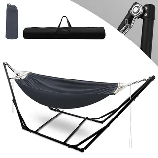 Tolletour Hängematte Mit Gestell Belastbarkeit 150kg Outdoor Terrassenmöbel Faltbar Hängemattengestell Für Garten & Terrasse