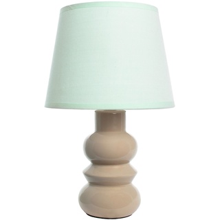 FISURA - Nachttischlampe. Moderne Tischlampe. Kleine Keramik-Tischlampe. Europäischer Stecker. Material: Keramik. Maße: 32 cm hoch. (Beige)