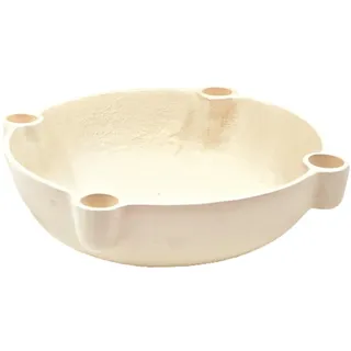 matrasa BOWL Dekoschale mit Kerzenhalter aus Aluguss Creme Weiß lackiert 24x7cm - Adventskranz Alternative Scandi