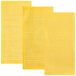 3 Blatt Wachsbuchstaben für Kerzen,Wachsbuchstaben,Buchstaben Aufkleber mit Zahlen,Buchstaben sticker,Klebebuchstaben Wetterfest,für Kommunion,Hochzeit,Fotoalbum,Scrapbook,Kerzen (Gold)