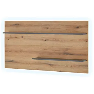 Lomadox Wandregal CRISP-61, 105 cm, Eiche Nb. mit anthrazit, inkl. LED-Beleuchtung, 2 Ablageböden braun