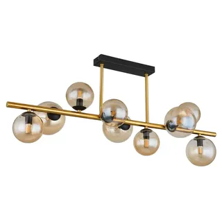 GLOBO Riha 9 G9 schwarz Glas Messing
