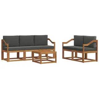 vidaXL Outdoor-Sofagarnitur Holz Akazie/Natur/Anthrazit