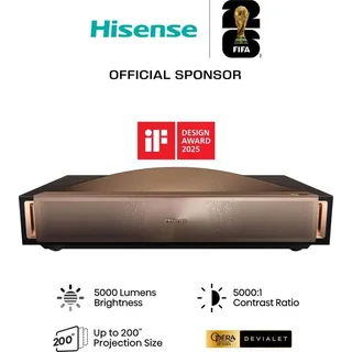 Hisense L9Q | Laser TV 4K, 5000 ANSI Lumen, UHD 4K (3840x2160), 5000:1, 16:9, Laser, DVB-S, DVB-T2, DVB-T, DVB-C, DVB-S2 - Bronze