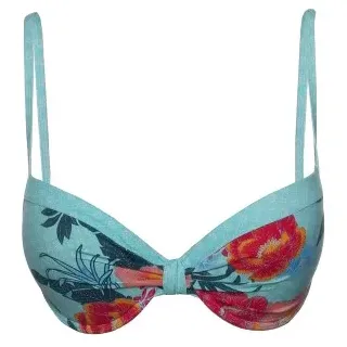 Esprit Peony Beach Padded Push Up Bikini Türkis Muster C 38 Damen