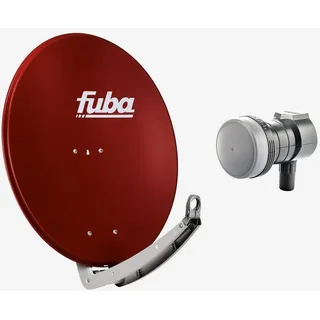 Fuba Sat Anlage 1 Teilnehmer | DAA 780 R Satellitenschüssel 80cm Alu rot (Testergebnis: ausgezeichnet)* + Fuba DEK 117 Single LNB 1 Teilnehmer