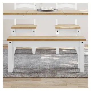 vidaXL Essbank Panama Weiß 105x30x45 cm Massivholz Kiefer