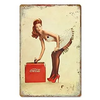 Metall-Blechschild im Retro-Stil, sexy Mädchen, Pin-Up-Mädchen-Poster, sexy Frauen, Vintage-Metallposter für Männer und Frauen, Wanddekoration für Bars, Restaurants, Cafés, Pubs, 30,5 x 20,3 cm (Stil