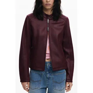 Desigual Outdoorjacke Stylische rote Damenjacke mit Kontrastdetails und Reißverschluss XS