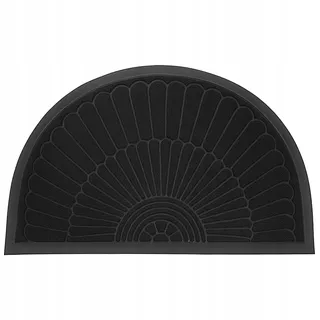 Decorator HOME Fußmatte Halbrund Tivoli 50x80 cm für Innen und Außen – Schwarz, rutschfest, Modernes 3D-Design Schmutzfangmatte - Türmatte haustür leicht zu reinigen