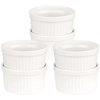 BigDean Dessertschale Soufflé Förmchen rund feuerfeste Keramik Förmchen Creme Brulee Muffi, Keramik, (6-tlg) weiß 11.5 cm x 4.8 cm