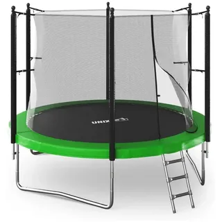 UNIXFIT Gartentrampolin Unix Line Outdoor Trampolin 244/305/366, Ø 305 cm, mit Leiter und Innensicherheitsnetz 305 cm