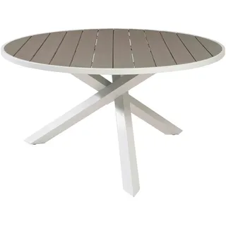 VCM Parma Gartentisch Ø 140 x 73 cm Grau/Weiß