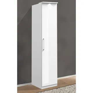 Stauraumschrank "Optima" Kleiderschrank 45 cm weiß Hochglanz 1-Türig