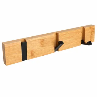 VQBKHO Garderobenhaken Holz Garderobenhaken Wand Kleiderhaken Hakenleiste wandgarderobe holz klappbar - Platzsparende Garderobenleiste mit 3 Faltbaren Haken für Flur Tür Schlafzimmer