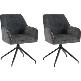byLIVING Esszimmerstuhl Jacky Bouclé anthrazit 2er Set