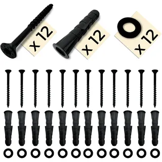 Akustikpaneelschrauben in Schwarz Schrauben Set für Akustikpaneele mit Dübel, Format: 4x50mm