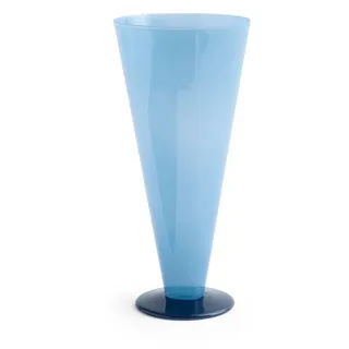 HAY - Conical Vase L, Ø 12 x H 26 cm, petrol blue and dark blue