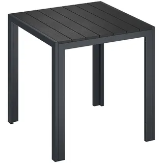 STEELSØN Alaris Gartentisch 75x75 cm – Esstisch Garten für 4 Personen – Balkontisch mit Metallgestell, Anthrazit – Outdoor Tisch Balkon klein – Terrassentisch Kunstholz Tischplatte UV- & wetterfest