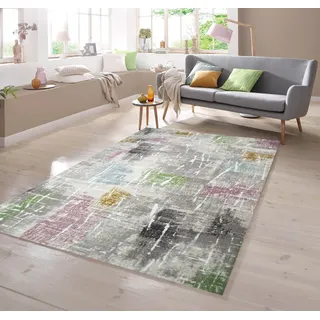 TeppichHome24 Teppich Designer Teppich in Lila Beige Grün Blau, rechteckig beige|bunt|gelb|grau|grün|lila 80 cm x 300 cm