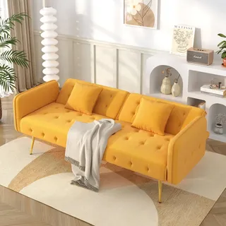 Merax Sofa mit Schlaffunktion 2-Sitzer – Verstellbare Rückenlehne – Modernes Schlafsofa ohne Stauraum – Bequeme Couch für Wohnzimmer & Gästezimmer – Platzsparendes Design