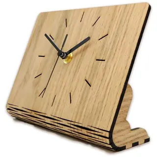 Tischuhr Swing, außergewöhnliche Tischuhr aus Eiche, herausstechendes Design, einzigartig, modern und klassisch zugleich, EIN absoluter Hingucker