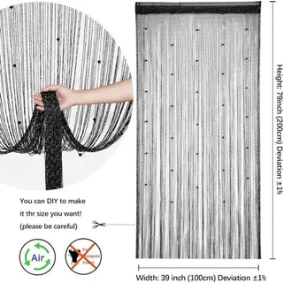 Famanu Bead Vorhang Glitzer Schwarz - 100x200cm